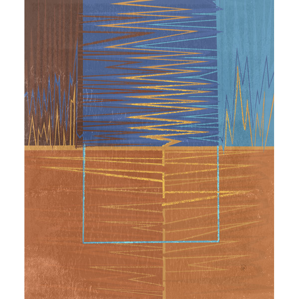 Seismograph of Actions - Blue and Brown