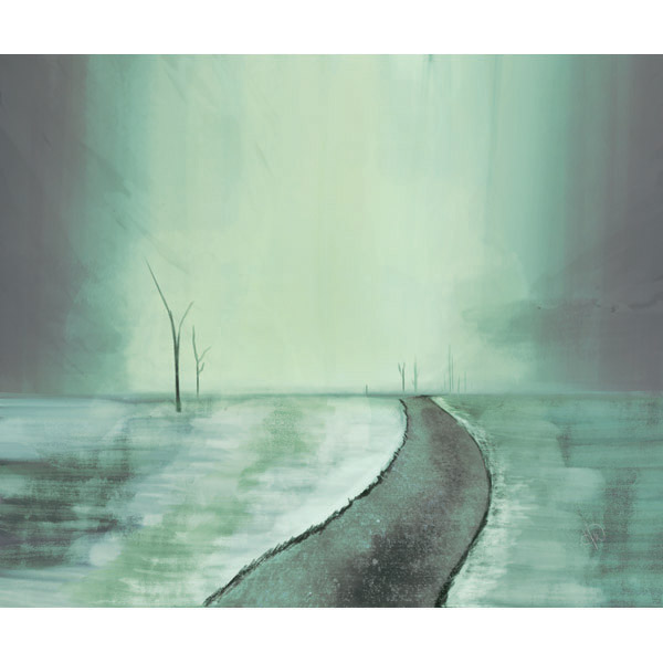 Watercolor Road - Green