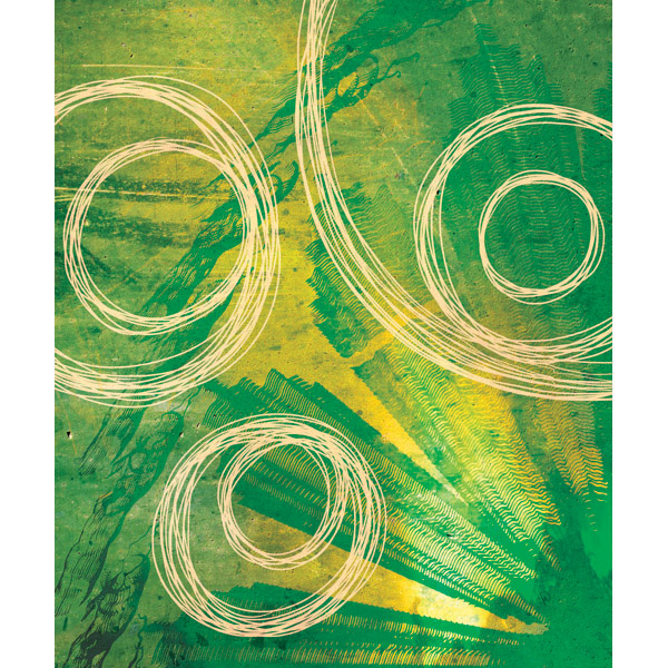 6 Scribbles Circles - Complementary Green