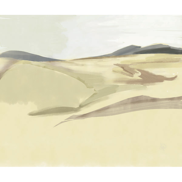 Watercolor Sand Dune  - Light Green