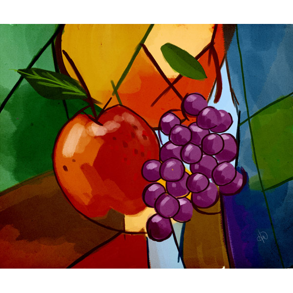 Apple and Grapes