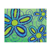 Green And Blue Swirly Flowers