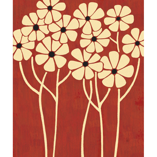 Tall Flowers On Red