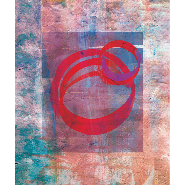Twin Cerise Circles Red And Blue