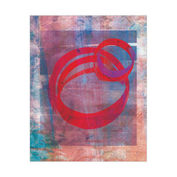 Twin Cerise Circles Red And Blue