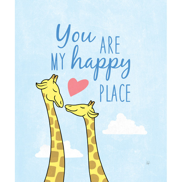 Happy Place Giraffes Blue