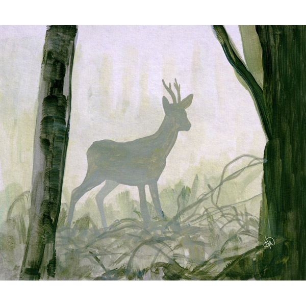 Deer In The Mist Alpha