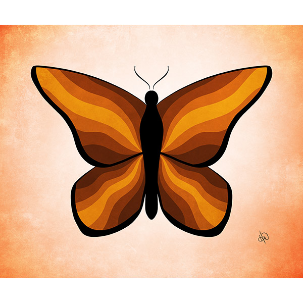 Retro Lined Butterfly