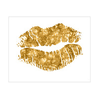 Gold Lips - White