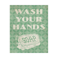 Rustic Wash Your Hands Green