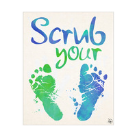 Scrub Your Feet Green And Blue