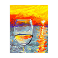 Summer Sunset With A Glass Of White