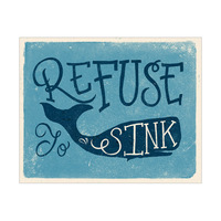 Refuse to Sink Whale - Blue