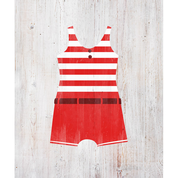 Vintage Male Swimsuit - Red Stripes
