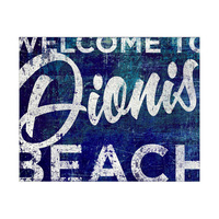 Dionis Beach Sign On Dark Blue