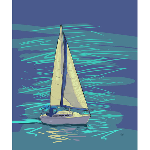 Sailing on Electric Blue
