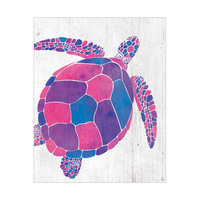 Watercolor Turtle Blue Pink And Purple