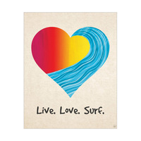 Live Love Surf Red To Yellow On Paper