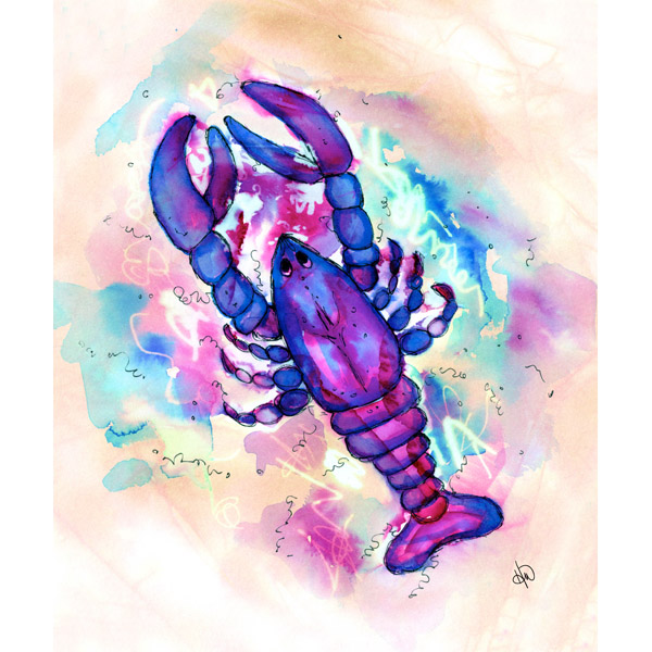 Watercolor Lobster Alpha