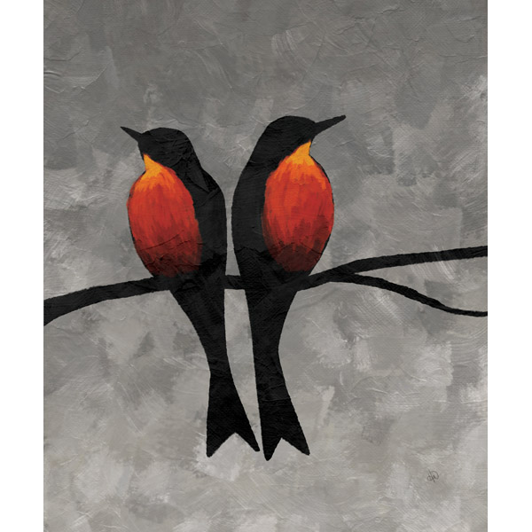 Two Red Breast Birds