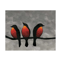 Three Red Breasted Birds