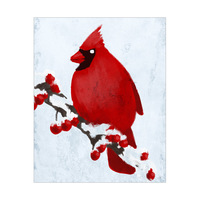 Painted Cardinal on Blue