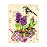 Bird and Garden Flowers