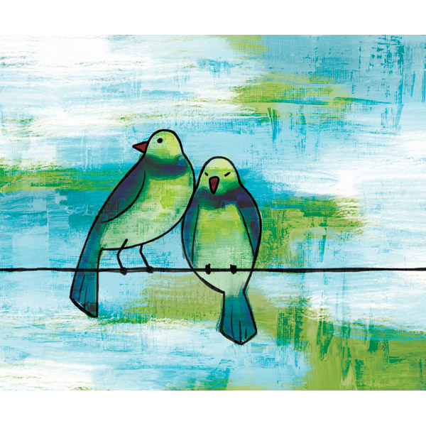 Lover Birds Green And Blue