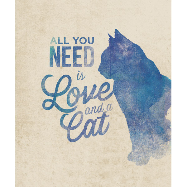 All You Need is Love and a Cat Blue On Paper