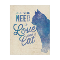 All You Need is Love and a Cat Blue On Paper