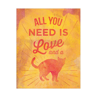 All You Need Is Love And A Cat Yellow And Red