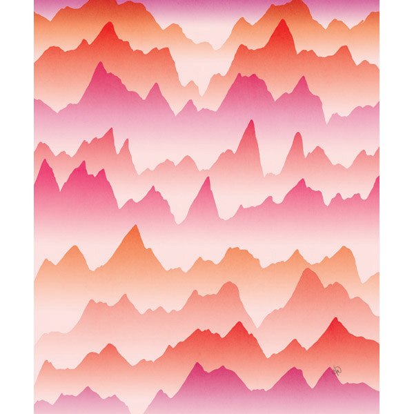 Gradient Hills - Red and Pink