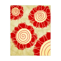 Flower Spirals Red