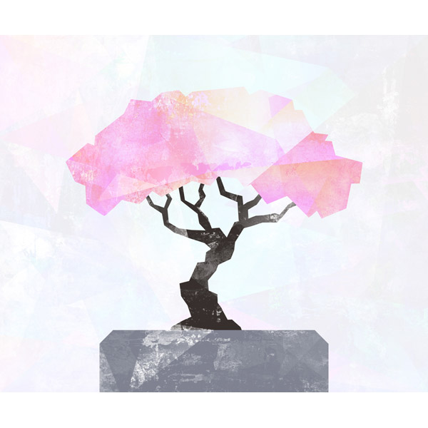 Bonsai Tree Pink - Cutout