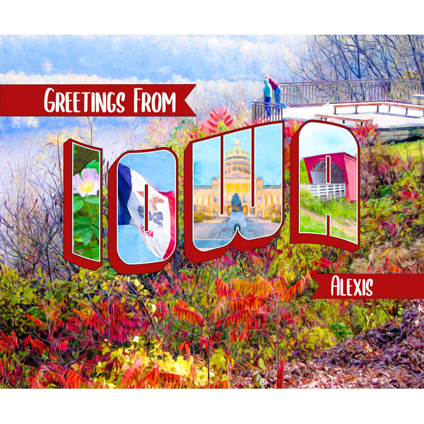 Custom Iowa Postcard