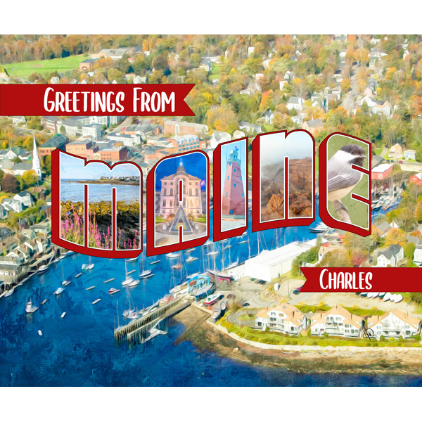 Custom Maine Postcard