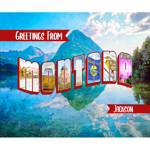 Custom Montana Postcard