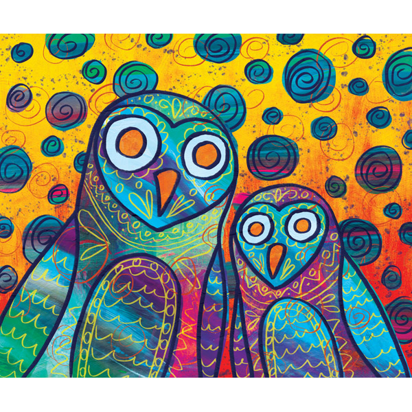 Wild Colorful Owls Alpha