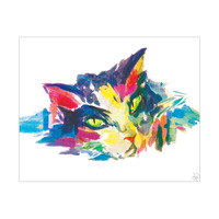 Watercolor Cat Pthalo