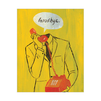 Goodbye Telephone - Red on Yellow