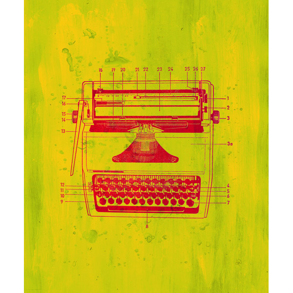 Typewriter Schematic - Red