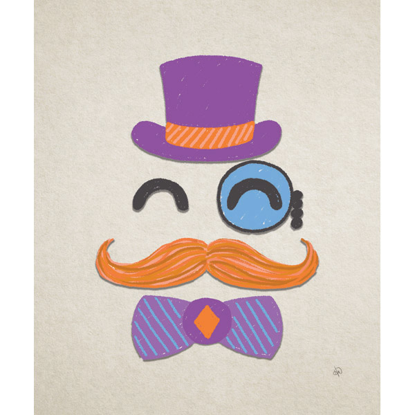 Orange Sir Mustache 
