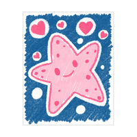 Cute Crayon Starfish 