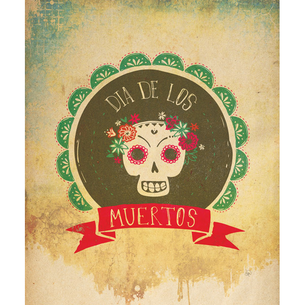 Dia de Los Muertos Red Flowers - Vintage