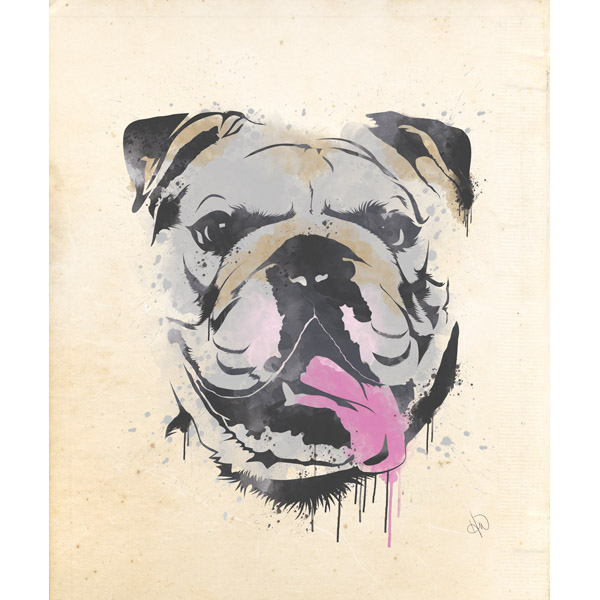 Watercolor Bulldog 