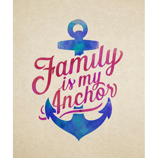 Family Anchor - Iridescent Blue 