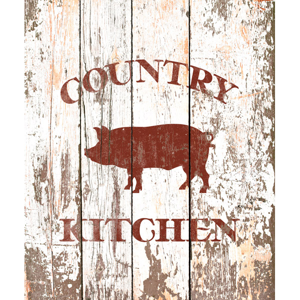 Country Kitchen Pig - Wood