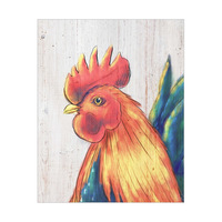 Rooster Drawing - Wood