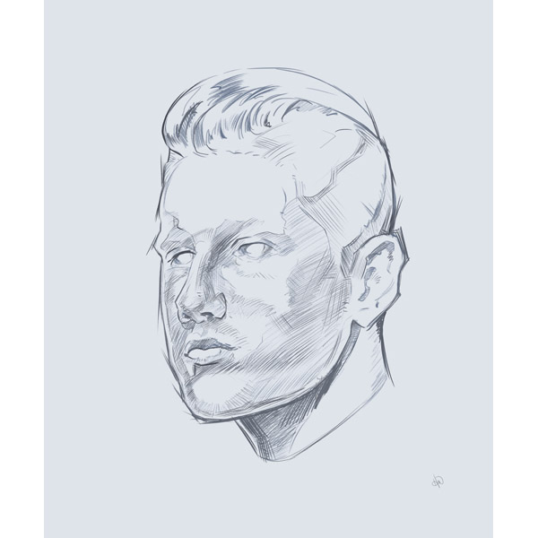 Frost Young Man Head Study