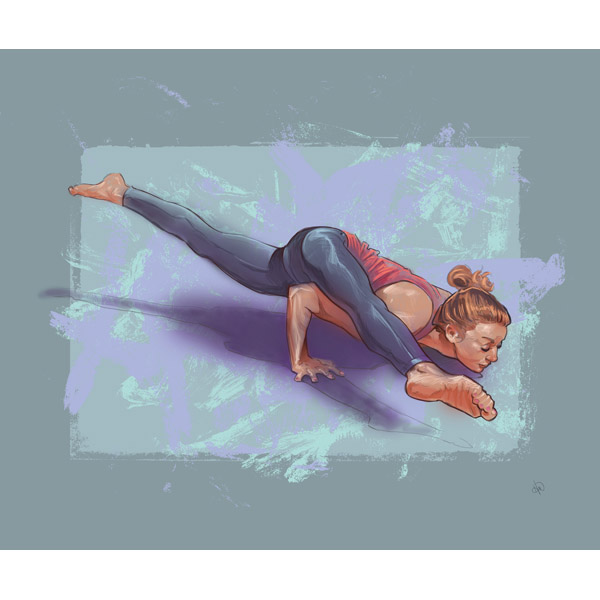 Alegra Yoga Pose on Stone and Lilac